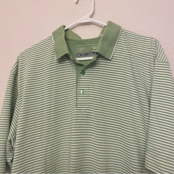 Cutter and Buck dri tech Men’s‎ Performance Golf Polo green Stripe shirt L - Picture 2 of 11